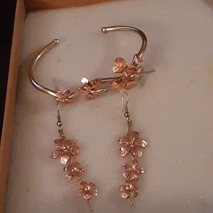 Brass and sterling silver set